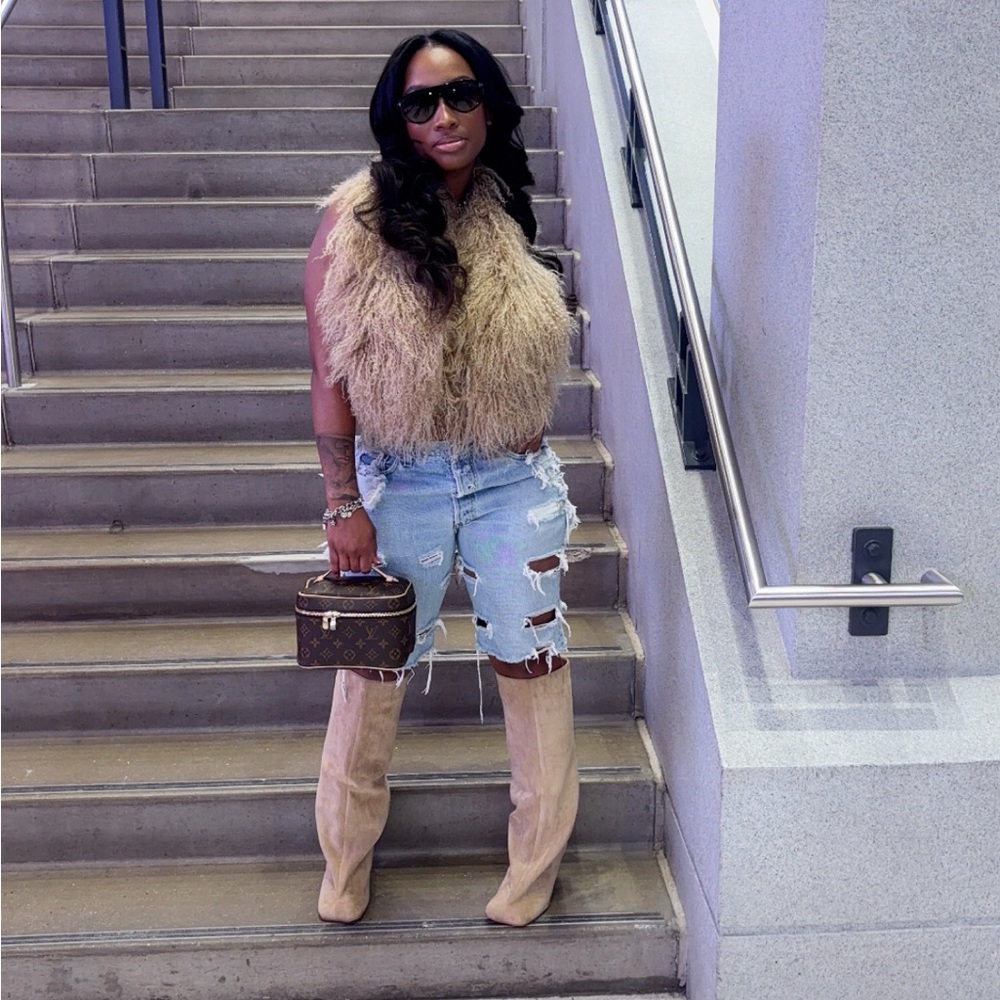 Levi's Blue Distressed Denim shorts